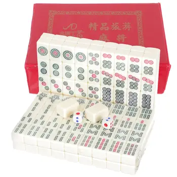 1 Комплект за пътуване Миниатюрен Mahjong Set Китайски Mahjong Set Преносим Tiny Открит Mahjong Set