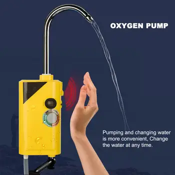 Водна помпа 3 режима Увеличаване на кислорода Преносим USB заряд Автоматична сензорна многофункционална помпа за външен риболов Въздушна помпа