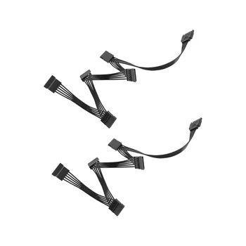 2PCS 15 пинов SATA захранващ удължителен кабел за твърд диск 1 мъжки до 5 женски захранващ сплитер адаптерен кабел