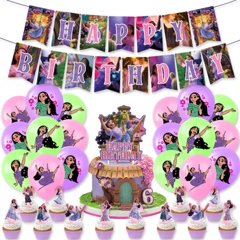 Disney Encanto Изабела Консумативи за рожден ден Детско парти банер балони торта топър Честит рожден ден декорация комплект фигура играчки