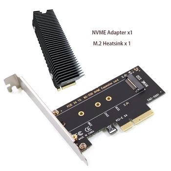 M.2 NVMe SSD NGFF към PCIE X4 конвертор карта M ключ PCI-e PCI Express 4X към SSD M2 PCIE адаптер с алуминиев радиатор
