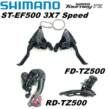 Shimano 21 Speed Groupset ST-EF500 3x7 Bike Shifter Лост за спирачка RD-TZ500 Bike Заден дерайльор FD-TZ500 Преден дерайльор