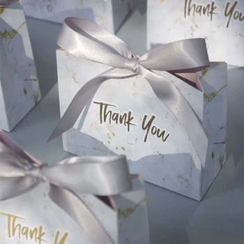 50pcs сив мрамор подарък чанта бонбони кутия сватба благоприятства бонбони кутии за парти бебе душ хартия шоколадови кутии Коледа пакет