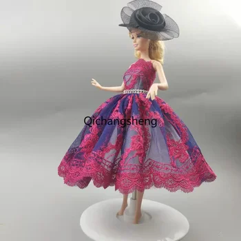 Тъмно червени флорални балетни рокли за Барби Dollhouse дрехи за Барби рокля Vestido принцеса екипировки 1/6 кукли аксесоари играчка