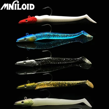MNILOID 5бр 11см 22г риболовни примамки потъващи молив форма джиг риба главата isca мека стръв изкуствени примамки с куки 5 цвят