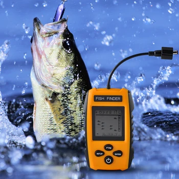 100M Подводен ехо звук 45 градуса Търсач на дълбочина на рибата IPX4 водоустойчив LCD дисплей за океански речен риболов