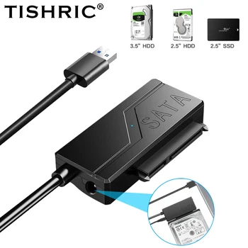 TISHRIC USB 3.0 към SATA адаптер конвертор кабел 22pin SATA твърд диск конвертор подкрепа 2.5 3.5 инчов Sata HDD SSD за PC лаптоп