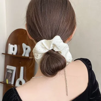 Мода плътен цвят кристал коса ластици корейски еластични ленти за коса жени конска опашка коса връзки момичета аксесоари за коса лента за глава