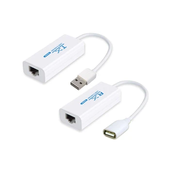 USB 200M удължител над RJ45 Ethernet кабел USB2.0 конвертор удължителен адаптер TX RX изпращач приемник от CAT5E или CAT6 Cat5e / 6