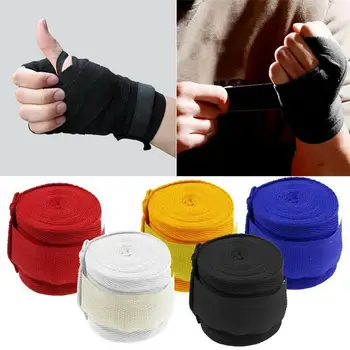 2.5M×5cm памучна спортна каишка боксова превръзка Sanda Muay Thai Taekwondo Ръчни ръкавици Wraps Бокс Ръчни обвивки за тренировъчни бинтове