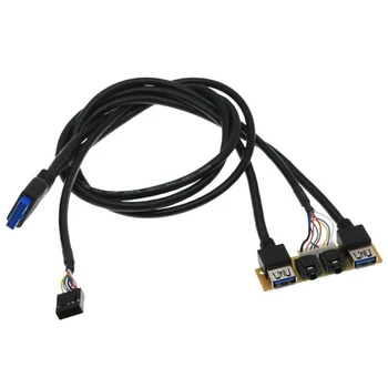  60cm преден панел USB3.0 + USB3.0 + HD аудио жак портове I / O борда + вътрешен проводник USB панел линия DIY случай разширение линия