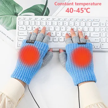 Ръкавици без пръсти Зимни меки преносими топли поддържащи акумулаторни електрически отоплителни разглобяеми регулируеми топлинно водоустойчиви колоездене
