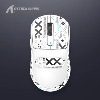 Атака Shark X3 PAW3395 Безжична геймърска мишка Bluetooth 2.4G кабелна трирежимна връзка 26000DPI TTC енкодер мишки за PC геймър
