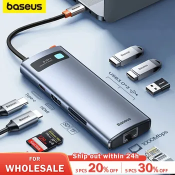 Baseus 4K 60Hz USB C хъб тип C към Ethernet порт PD 100W адаптер за Macbook Pro USB 3.0 хъб лаптоп таблет аксесоари