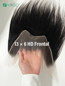 13X6 Hd дантела фронтална само права прозрачна дантела фронтална 100% човешка коса бразилска коса предварително оскубана за жени с бебешка коса