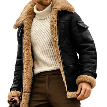 Мъжко кожено яке, изработено от висококачествени влакна за защита от студ