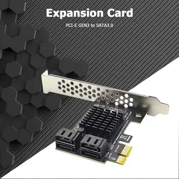 4 порт SATA III PCIe карта 6Gbps SATA 3.0 към PCI Express 1X адаптер със скоба