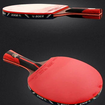 Висококачествена спортна ракета за тенис на маса на закрито 1 бр. 6 звезден спин контрол против хлъзгане дълга дръжка