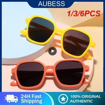 1/3/6PCS Uv385 детски слънчеви очила носят устойчиви очила пълна рамка реколта твърди ясно и ярки аксесоари облекло ретро