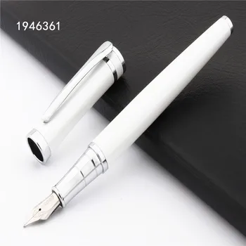 Висококачествен Baoer 3035 Перлено бял среден писец фонтан писалка нов офис студент канцеларски материали мастило писалки