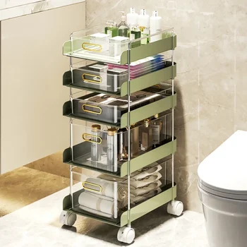От пода до тавана Мобилни кухненски колички Леки луксозни стелажи за съхранение на тоалетни Кухненски мебели Многофункционална стойка за съхранение на закуски