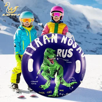 Ски кръг надуваем динозавър колоритен скиорски кръг зимни забавления на открито ски тръба надуваема ски дъска шейна