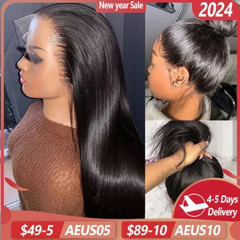 360 дантела фронтална перука бразилски кост прав 13x4 прозрачна дантела фронт човешка коса перуки за черни жени предварително оскубани Bling