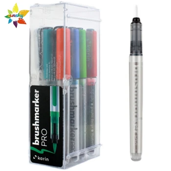 Оригинални маркери KarinMarkers Brushmarker PRO|11 основни цвята + 1 блендер Гъвкава мека писалка с главни букви Професионални арт консумативи