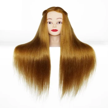 18-инчов модел на главата смесена прическа обучение главата фризьор обучение главата 60% реална коса модел плетен грим кукла главата
