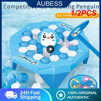 1/2PCS Мини капан за пингвини Интерактивно забавление родител-дете Вътрешна игра на закрито Играчки за дете Семейна почивка Лед блок Запази