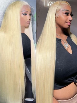 30 34 инча 613 блондинка направо 13x6 HD дантела фронтална перука бразилски Remy без лепило 13x4 дантела фронт човешка коса перуки за жени 250%
