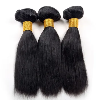 Костни прави снопове 100% човешка перука снопчета девствена коса 3 пакета бразилски прави тъкат разширения за коса