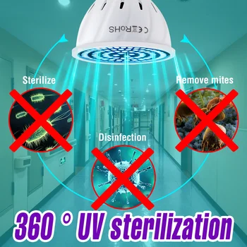 Led UV стерилизатор лампа E27 Led UVC бактерицидна светлина E14 Ultravioleta Led крушка GU10 дезинфекция Lampara MR16 озон светлина 220V