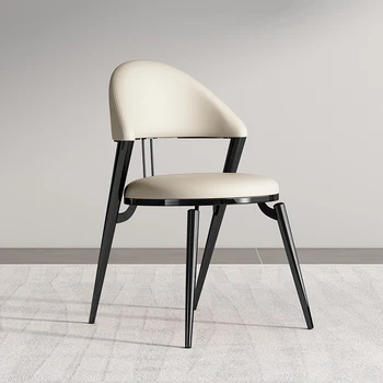 Nordic Dining Chairs Lounge Designer Кожени трапезни столове Модерен ергономичен офис бар Silla Comedor Мебели за дома WSW13XP