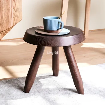 Дизайнер суета малки пространство столове баня ниска творчески реколта масичка за кафе минималистичен масивна дървесина Taburete Мадера мебели
