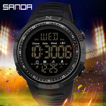 SANDA цифров часовник мъже военна армия спорт ръчен часовник топ марка луксозен LED хронометър водоустойчив мъжки електронен часовник подарък 6014