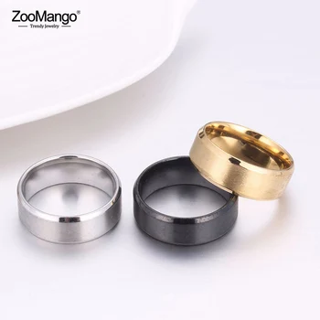 ZooMango мода титанов неръждаема стомана пръстен за жени мъже прост скраб коктейл пръстен бижута капка доставка ZR18114