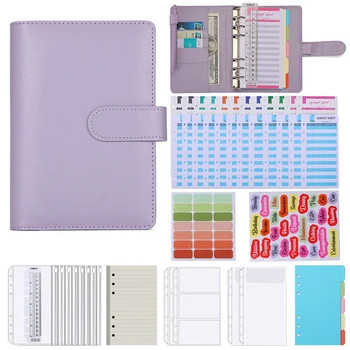 Пунктиран дневник комплект шаблони хлабав лист пари бюджет наръчник с пръстен класьор, цветна писалка, шаблони за дневник