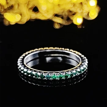 2023 Мода вечност група пръстен сватба годежни малки пръст за жени опашка нокти пръстен лента на едро R1090A-зелен