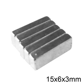  10 ~ 500PCS 15x6x3 mm силен рядък земен магнит дебел 3mm блок правоъгълен магнит 15x6x3mm постоянни неодимови магнити 15 * 6 * 3