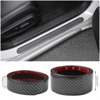 Carbon Fiber Rubber Soft Black Bumper Strip DIY Door Sill Protector Edge Guard Car Stickers For Renault Car Styling Accessories