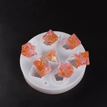 7 стилове епоксидна смола кубчета форми силиконова смола леене polyhedron игра кубчета форми брой форми за DIY настолни игри