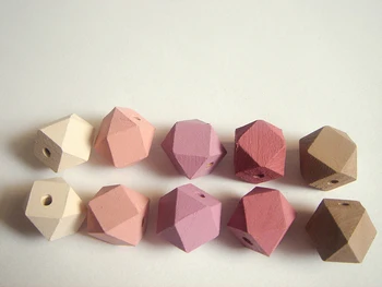 Горещи пастелни геометрични дървени мъниста могат да смесят 5 цвята