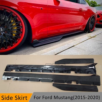 За Ford Mustang GT500 стил кола странични поли истински въглеродни влакна материал поли съвет устна 2015-2021 кола стайлинг