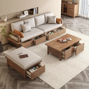 японски стил мебели дървени съхранение хол дома диван модерен секционен диван комплект