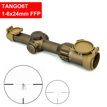 Висококачествен TANGO6T DVO 1-6x24 FFP Първа фокална равнина Riflescope Осветен LPVO скоростен обхват с 20mm монтаж за реални оръжия