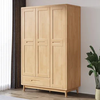 Масивна дървесина ратан гардероб японски стил гардероб спалня B & B мебели 2 три врати гардероб съхранение домашен шкаф