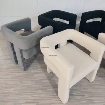 Nordic Flannel трапезен стол за домакински кухненски мебели Dinging столове творчески дизайнер личност хотел облегалка столове