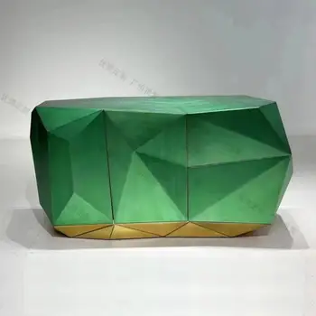 Модерна светлина Луксозен италиански бюфет трапезария зелен диамант страничен шкаф хол веранда