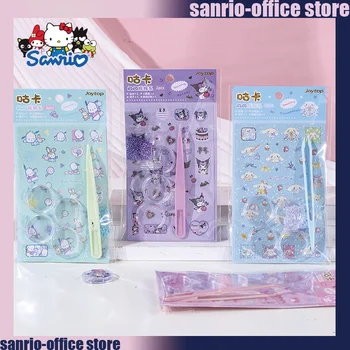 8pcs Sanrio стикери стационарни Guka играчки Sparkling Shake стикер карикатура Kuromi My Melody 4 Цветни студентски канцеларски материали